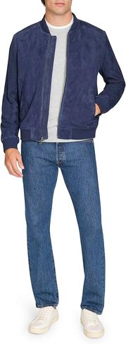 Cole Haan mens Ribbed Knit Collar Suede Jacket in Saudi Arabia