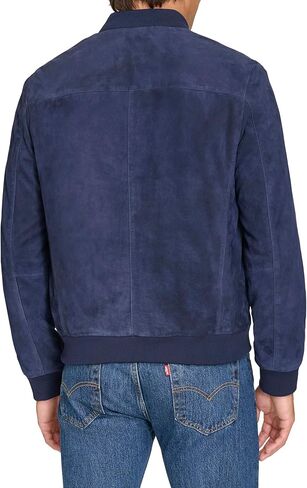 Cole Haan mens Ribbed Knit Collar Suede Jacket in Saudi Arabia