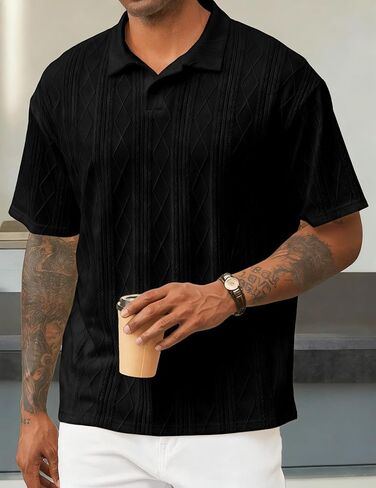 JMIERR Mens Polo Shirt Knit Button Casual Short Sleeve Summer Vacation Beach Stretchy Golf Shirts in Saudi Arabia