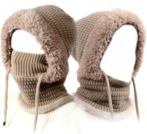 3 in 1 Beanie Hat with Scarf and Mask,Beanie Hat for Women,Winter Warm Knitted Ski Scarf&Mask Set,Face Cover&Neck Gaiter(1pc) in Saudi Arabia