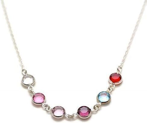 قلادة جوهرة الميلاد للأمهات مع أحجار الميلاد قلادة الجدة من الفضة الإسترليني مجوهرات جوهرة الميلاد هدايا عيد الأم هدايا الجدة لها in Kuwait