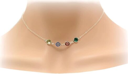 قلادة جوهرة الميلاد للأمهات مع أحجار الميلاد قلادة الجدة من الفضة الإسترليني مجوهرات جوهرة الميلاد هدايا عيد الأم هدايا الجدة لها in Kuwait