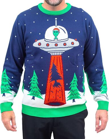 UFO Tree Abduction Space Ship Ugly Christmas Sweater in Saudi Arabia