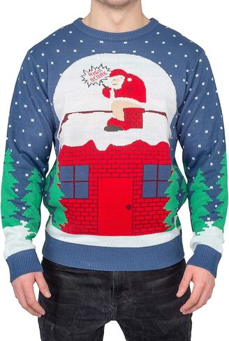 Costume Agent Santa Claus Pooping Chimney Ugly Christmas Sweater in Saudi Arabia