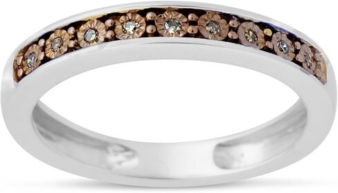0.05 Carat Total Weight (cttw) Sterling Silver Diamond Band with Miracle Plates in Kuwait