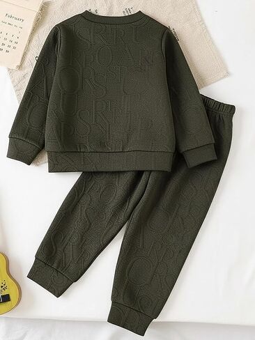 Little Kids Girl Boy Clothes Solid Long Sleeve Outfit Sweatsuit and Pant Spring Fall Outfits 2Pcs Winter Pant Sets in Saudi Arabia