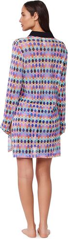 Profile by Gottex Retro Riviera Netted Crochet Buttoned Tunic Cover-Up - Collared Tunic, Front Button Closure, Side Slits in Saudi Arabia