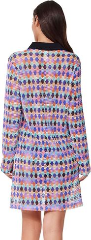 Profile by Gottex Retro Riviera Netted Crochet Buttoned Tunic Cover-Up - Collared Tunic, Front Button Closure, Side Slits in Saudi Arabia