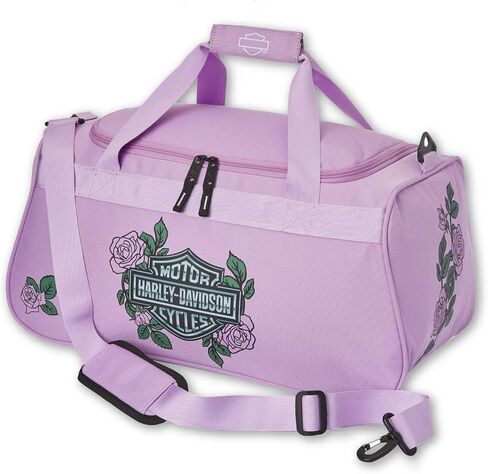 Harley-Davidson Bar & Shield Logo Roses Graphic Durable Duffel Bag - Pink in Saudi Arabia