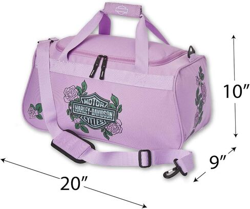 Harley-Davidson Bar & Shield Logo Roses Graphic Durable Duffel Bag - Pink in Saudi Arabia
