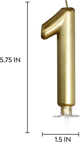 Gold Birthday Number 1 Candle, Gold Birthday Decorations, Candles for Cake Topper, Party Decoration, Anniversary and Graduation Celebrations in Saudi Arabia