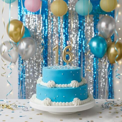 Gold Birthday Number 1 Candle, Gold Birthday Decorations, Candles for Cake Topper, Party Decoration, Anniversary and Graduation Celebrations in Saudi Arabia