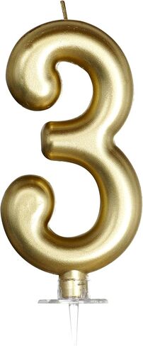 Gold Birthday Number 1 Candle, Gold Birthday Decorations, Candles for Cake Topper, Party Decoration, Anniversary and Graduation Celebrations in Saudi Arabia