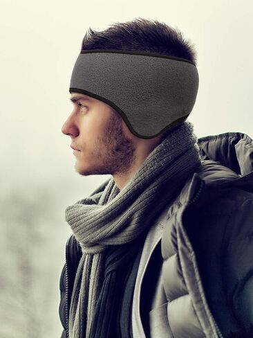 SATINIOR 4 Pieces Ear Warmers Headband Ear Muffs Headband Fleece Non Slip Winter Headband for Running Outdoor Activities(Black, Grey, Navy Blue) in Saudi Arabia