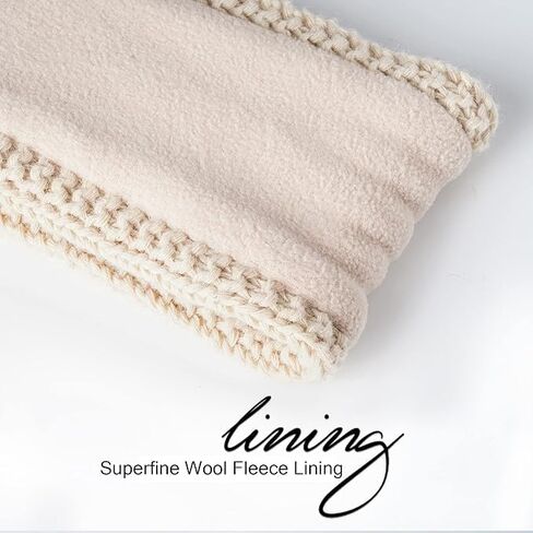 Winter Headbands for Women Wool 2 Pack, Ear Warmers for Women Headband Knit Thick Fleece Lined(Black+Navy) in Saudi Arabia