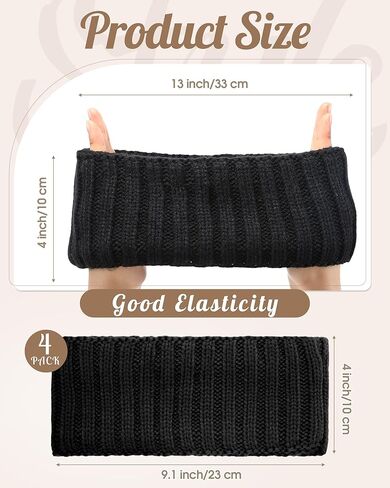 Geyoga 3 Pack Winter Headbands for Women Fleece Lined Ear Warmer Thick Warm Ear Muffs Cold Weather Accessories for Women Daily Wear and Sport Stocking Stuffers Gifts for Christmas in Saudi Arabia