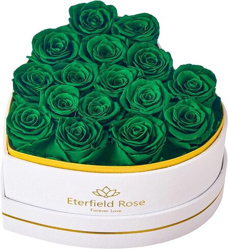 Eterfield Forever Flowers in Heart Shape Box, Preserved Roses That Last Over a Year Preserved Flowers Birthday for Her Mom Women Wife Valentine's Day Mother's Day (47 Roses, Red) in Kuwait