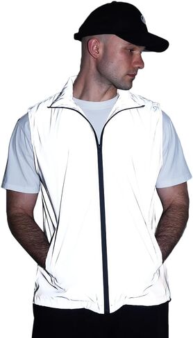 Men's Four Seasons Can Be Used for Outdoor Night Running, Cycling, Night Shiny Vest Couple Sleeveless Jacket in Saudi Arabia