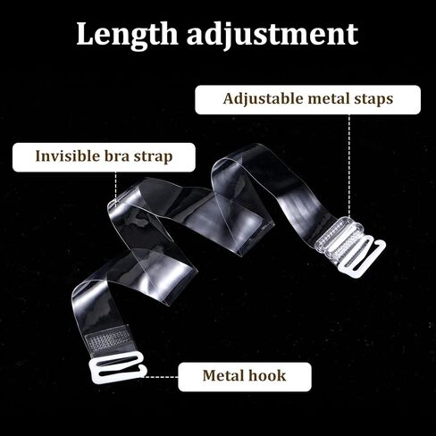 6 Pairs Transparent Bra Straps Clear Bra Straps Invisible Adjustable Shoulder Strap Non-Slip Shoulder Strap for Women Strapless Bras(3 Sizes) in Saudi Arabia