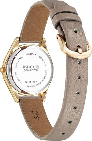 Citizen KH3-525-90 Wicca Solar Tech Watch, Waterproof, Popular, Leather Strap, White, Day & Date, Beige, gold, Simple Feminine in Saudi Arabia