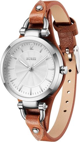 BUREI Women Watches Simple Leather Strap Watch Luxury Quartz Watches Small Thin Ladies Watch Bracelet Band Wristwatch Relogio Feminino in Saudi Arabia