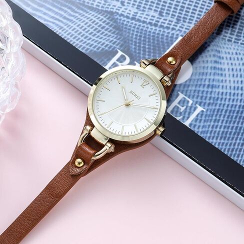BUREI Women Watches Simple Leather Strap Watch Luxury Quartz Watches Small Thin Ladies Watch Bracelet Band Wristwatch Relogio Feminino in Saudi Arabia
