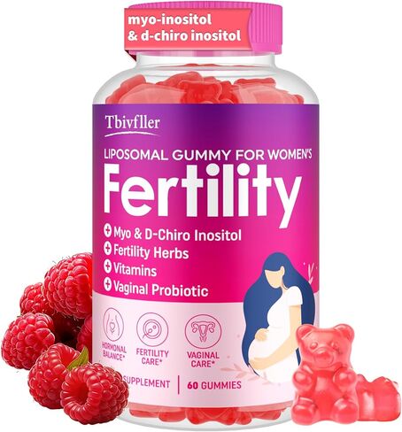 Fertility Supplements for Women, Prenatal Vitamins with Myo-Inositol & D-Chiro Inositol, Folate, Herbs, for Hormonal Balance, Fertility & Vaginal Care, 60 Prenatal Gummies (Raspberry) in Saudi Arabia