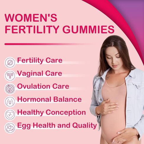 Fertility Supplements for Women, Prenatal Vitamins with Myo-Inositol & D-Chiro Inositol, Folate, Herbs, for Hormonal Balance, Fertility & Vaginal Care, 60 Prenatal Gummies (Raspberry) in Saudi Arabia