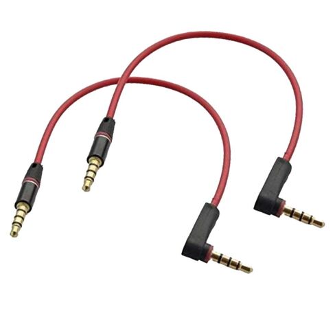 Seadream 2Pack 8 inch 4-Pole 3.5mm Male Right Angle to 3.5mm Male Right Angle Stereo Audio Cable Headset Extension Cable for Beats Dr. Dre Studio iPhone,M to M Audio Cable in Saudi Arabia