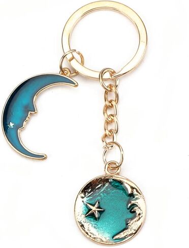 Moon Keychain with Planet Charms Delicate Space Decoration Bags Charm for Women Dreamy Planet Keychain in Saudi Arabia