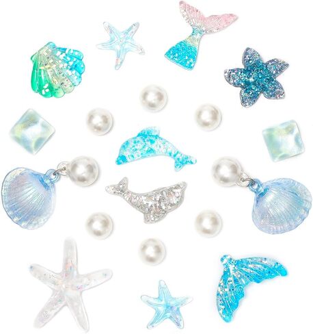 Resin Cute Ocean Shoe Charms for Girls Clog Sandals, Shells, Mermaids, Dolphins, Pearl Accessories, DIY Shoe Decoration Charms for Women in Saudi Arabia