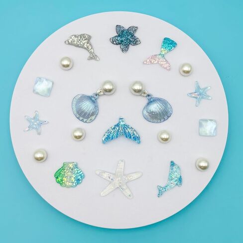 Resin Cute Ocean Shoe Charms for Girls Clog Sandals, Shells, Mermaids, Dolphins, Pearl Accessories, DIY Shoe Decoration Charms for Women in Saudi Arabia