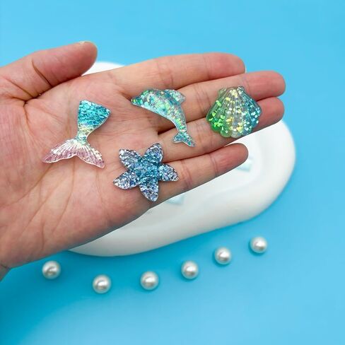 Resin Cute Ocean Shoe Charms for Girls Clog Sandals, Shells, Mermaids, Dolphins, Pearl Accessories, DIY Shoe Decoration Charms for Women in Saudi Arabia