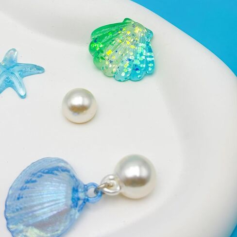 Resin Cute Ocean Shoe Charms for Girls Clog Sandals, Shells, Mermaids, Dolphins, Pearl Accessories, DIY Shoe Decoration Charms for Women in Saudi Arabia