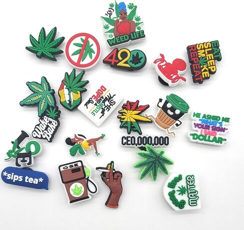 37Pcs Green Shoe Charms for Clog Decoration Sandals PVC Cute Charms Accessories for Gift in Saudi Arabia