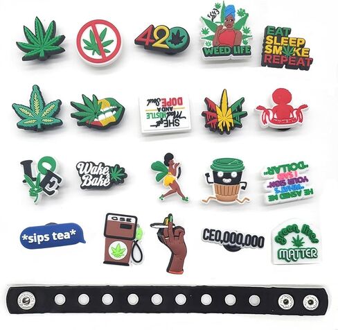 37Pcs Green Shoe Charms for Clog Decoration Sandals PVC Cute Charms Accessories for Gift in Saudi Arabia