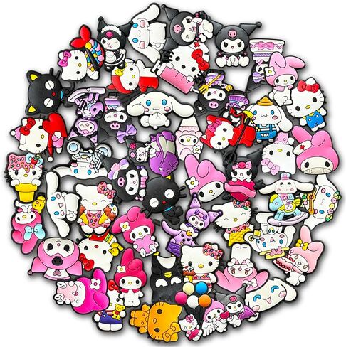 30 50Pcs Cartoon Croc Charms for Shoe, Cartoon Shoe Charms for Clogs Sandals Decoration in Kuwait