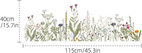 Wild Flowers Spring Window Sticker Double-Side Botanical Window Film,Colorful Static Cling DIY Removable for Home Window Mirror Door Glass Room Decor in Kuwait