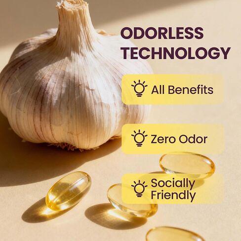 10000mg Aged Garlic Extract | 300 Softgels | Odorless Garlic Supplements | Antioxidant Support & Cognitive Function | Pure Allium Sativum 20:1 Extract | Non-GMO, Gluten-Free in Kuwait