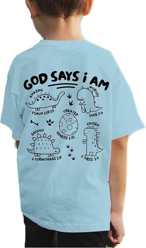Youth Christian Tshirt He Says I Am Scripture Boys Kingdom Kids Short Sleeve T-Shirt in Saudi Arabia