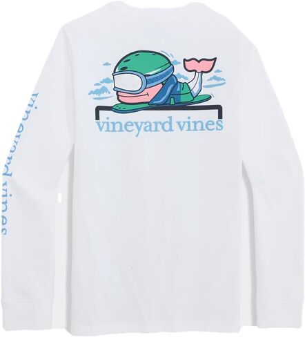 تي شيرت Vineyard Vines Boys للأولاد Pro Snowboard Whale بأكمام طويلة للجيب in Kuwait