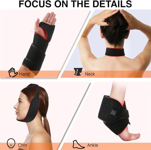 حزام العلاج بالضوء الأحمر للجسم، 37 بوصة لفافة إضاءة بالأشعة تحت الحمراء الحمراء اللاسلكية لتخفيف آلام الرقبة والركبة والكاحل وتخفيف آلام اليد، 660 نانومتر و850 نانومتر مع أوضاع النبض والتدفئة in Kuwait