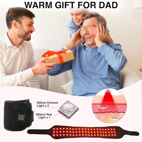 حزام العلاج بالضوء الأحمر للجسم، 37 بوصة لفافة إضاءة بالأشعة تحت الحمراء الحمراء اللاسلكية لتخفيف آلام الرقبة والركبة والكاحل وتخفيف آلام اليد، 660 نانومتر و850 نانومتر مع أوضاع النبض والتدفئة in Kuwait