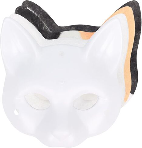 DIY Cat Fox Mask Set with Eye Meshes Stickers Faux Fur Fabric Strips for Halloween Masquerade Cosplay Party in Saudi Arabia