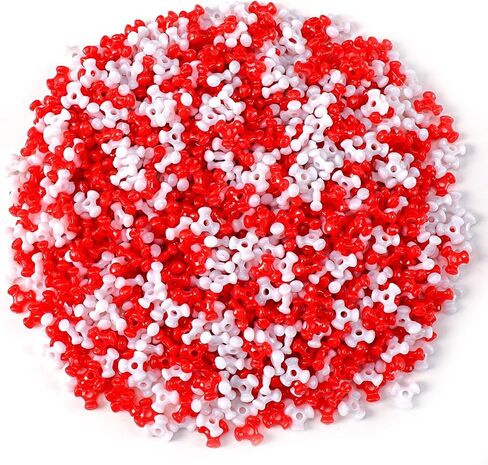 UPINS 1200Pcs Christmas Tri Beads Transparent Red Green CCB Tri-Shaped Beads for Craft Wreath Candy Cane Xmas Holiday Tree Decorations Christmas Holiday Beaded Ornament Kit in Kuwait