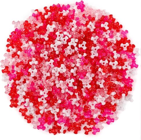 UPINS 1200Pcs Christmas Tri Beads Transparent Red Green CCB Tri-Shaped Beads for Craft Wreath Candy Cane Xmas Holiday Tree Decorations Christmas Holiday Beaded Ornament Kit in Kuwait