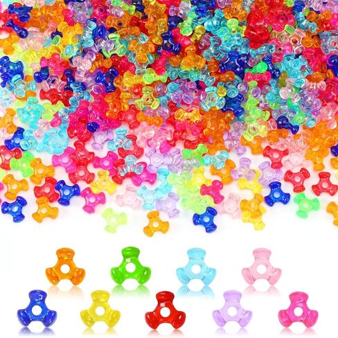 UPINS 1200Pcs Christmas Tri Beads Transparent Red Green CCB Tri-Shaped Beads for Craft Wreath Candy Cane Xmas Holiday Tree Decorations Christmas Holiday Beaded Ornament Kit in Kuwait