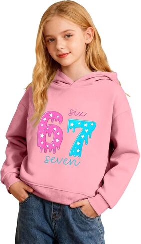 Kids 67 Hoodie Boys Girls Funny 67 Ice Cream Drip Graphic Sweatshirt Cute Preppy Long Sleeve Hooded Pullover Tops in Saudi Arabia