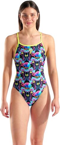 Arena Womens Arena Performance Women's Multi Chameleons Lace Back Swimsuit Sports Bathing Suit in Saudi Arabia