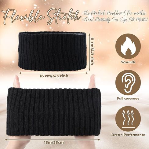 Janinka 18 Pack Winter Headbands for Women Bulk Warm Ear Warmers Knit for Women Elastic Soft Head Band Crochet Winter Hair Accessories Wide Non-slip Knit Hairband Cold Weather Daily Wear Outdoor Sport in Saudi Arabia